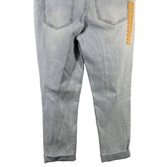 Women Seven 7 Weekend Slim Fit Jean Light Blue Straight Leg Distressed Sz 12 NWT - Picture 8 of 16